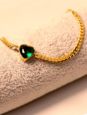 Emerald Heart Bracelet